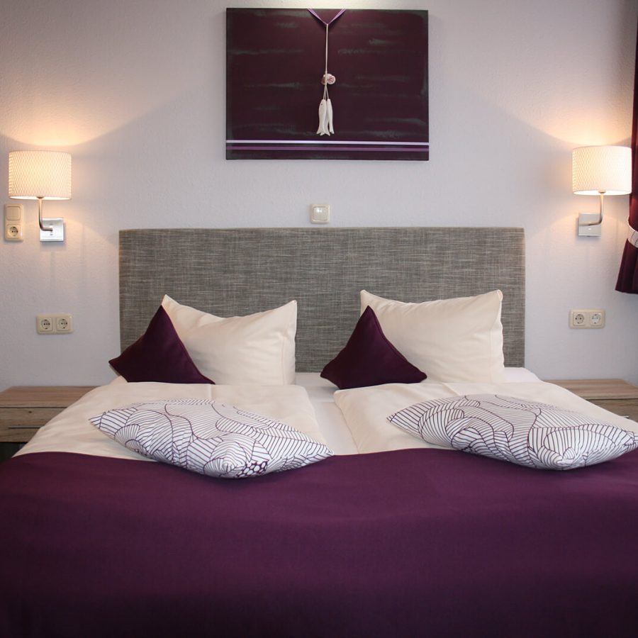 Doppelzimmer Bettansicht