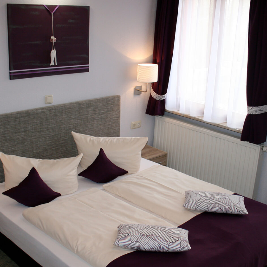 Doppelzimmer Bettansicht